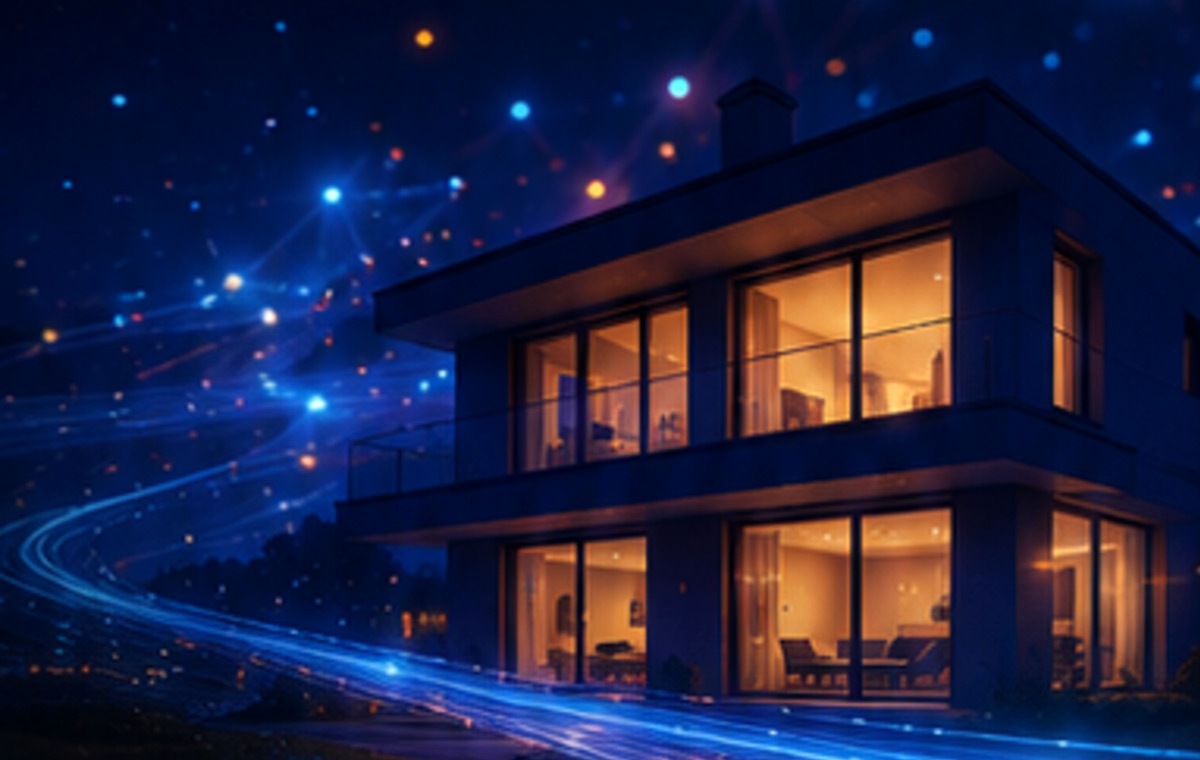 Casa conectada com internet de fibra óptica